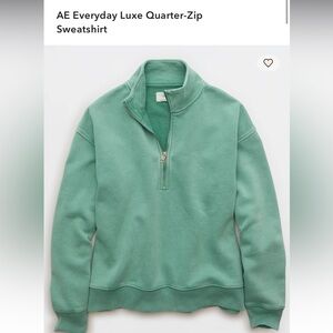 NWT AE Everyday Luxe Quarter Zip Sweatshirt